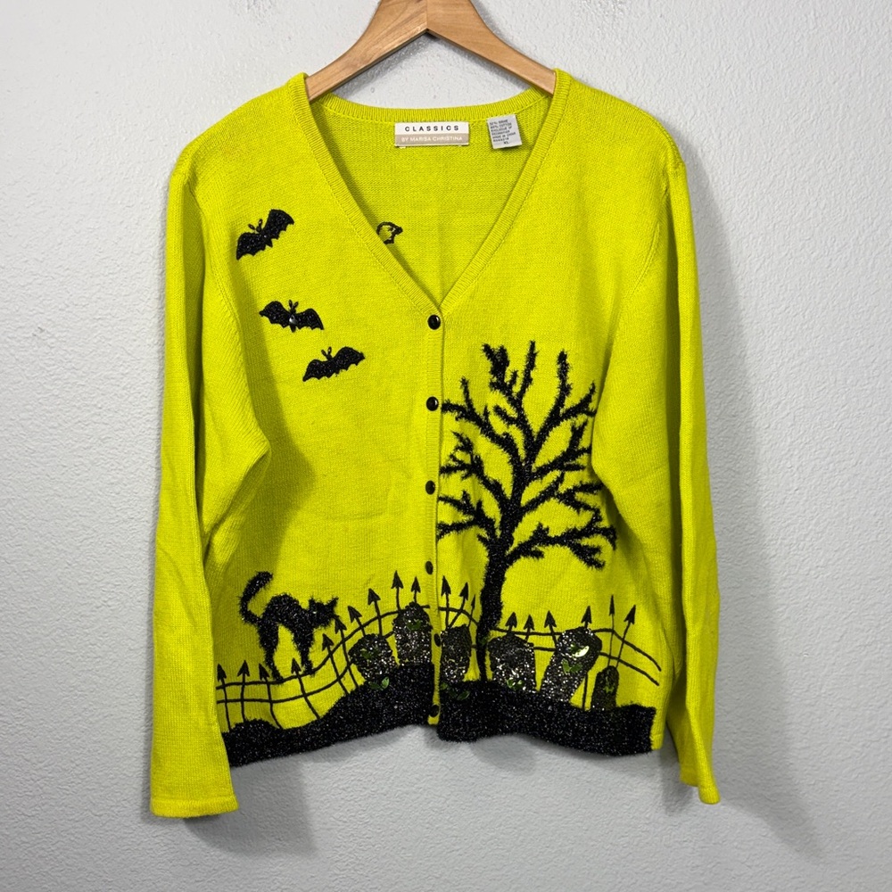 Vintage Classic by Marisa Christina Halloween V-Neck Cardigan